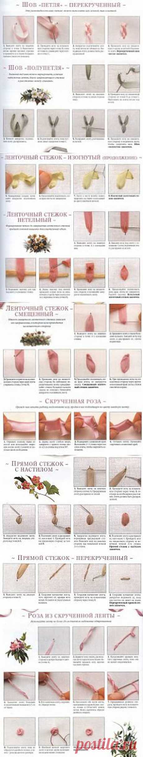 Вышивка лентами для начинающих / Вышивка, Вышивка лентами / В рукоделии