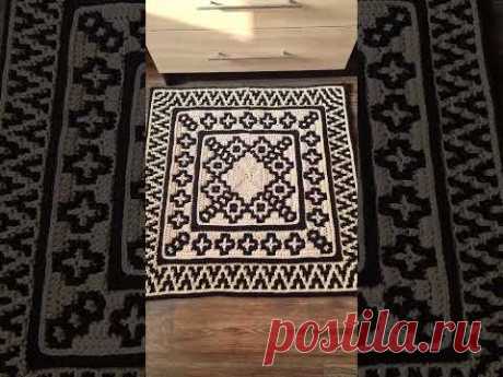 Жаккардовый ковёр крючком #crochet