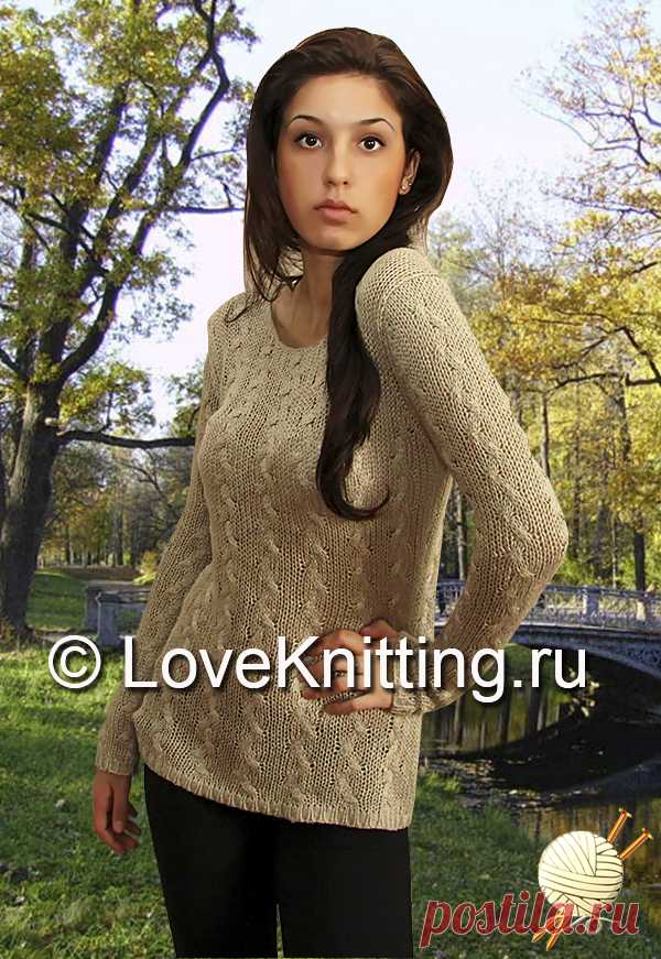 Пуловер c «косами» | Loveknitting.ru