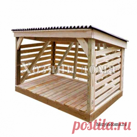 Дровник для дачи эконом 3х1,2 метра. Для хранения до 6 куб.м. дров.