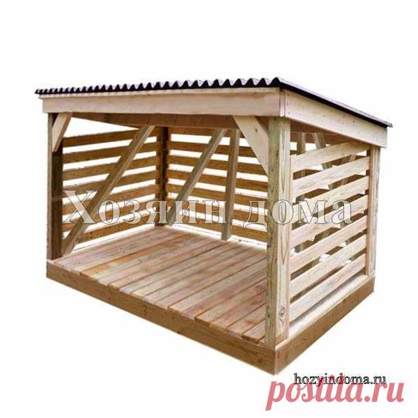 Дровник для дачи эконом 3х1,2 метра. Для хранения до 6 куб.м. дров.