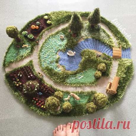 3D коврик с лебедем