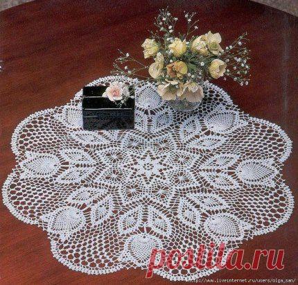 ВЯЗАНАЯ АЖУРНАЯ САЛФЕТКА