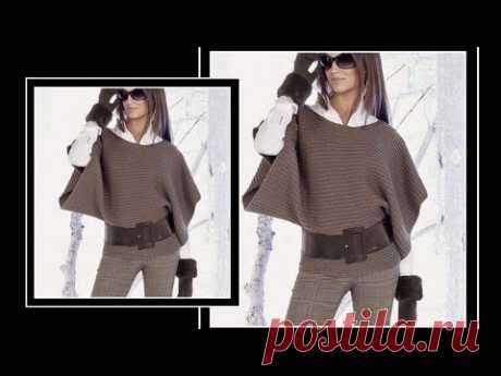 بلوزه بونشو كروشيه شيك جدا مع شرح  المقاسات  Crochet poncho blouse (Subtitle )/ قناة #كروشيه_يوتيوب
