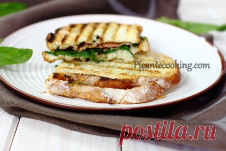 Паніні зі шпинатом і моцареллою | Picantecooking