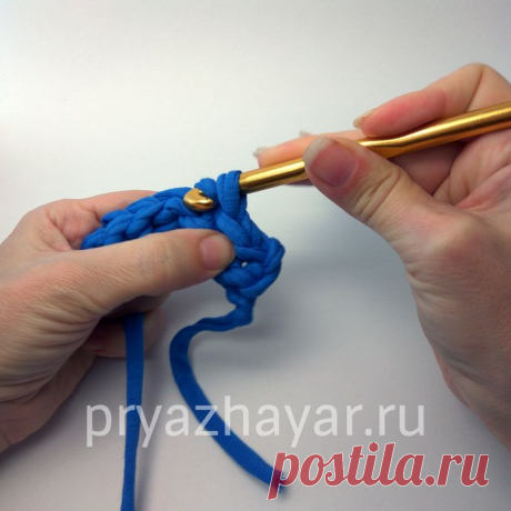Учимся вязать из трикотажной пряжи