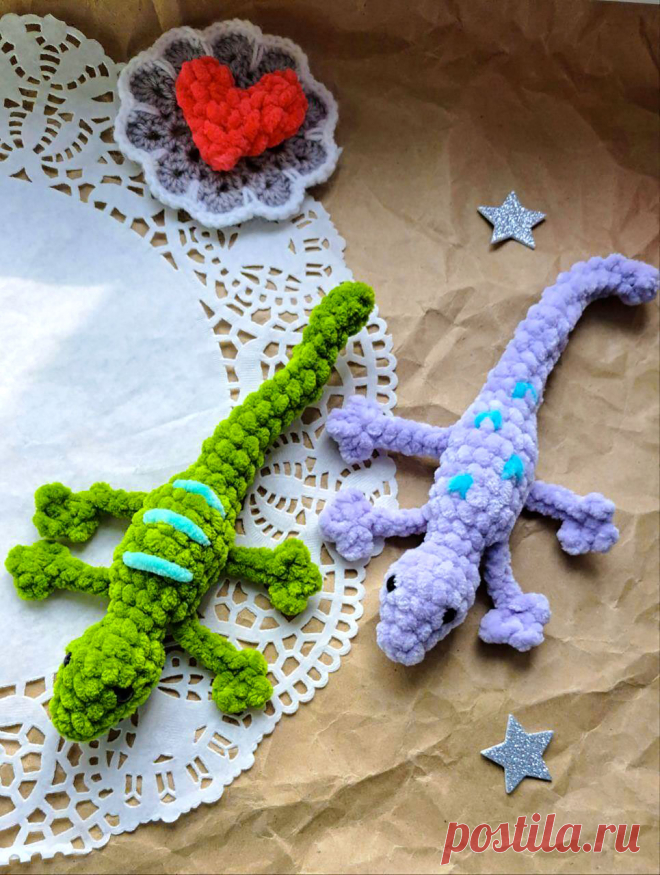 PDF Ящерка крючком. FREE crochet pattern; Аmigurumi toy patterns. Амигуруми схемы и описания на русском. Вязаные игрушки и поделки своими руками #amimore - плюшевая ящерица, ящерка из плюшевой пряжи.