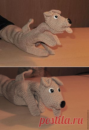 Собачка на руку из перчаток своими руками - Ярмарка Мастеров - ручная работа, handmade