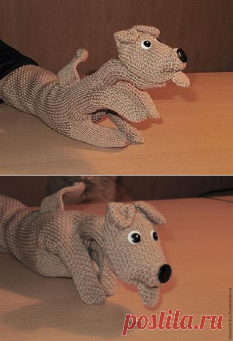 Собачка на руку из перчаток своими руками - Ярмарка Мастеров - ручная работа, handmade