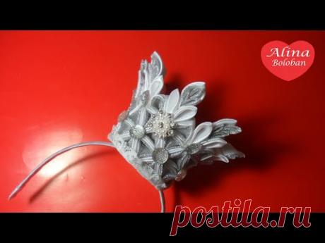 Красивая Корона Принцессы . Ободок Канзаши / Beautiful Crown Princess . Kanzashi Headband - YouTube