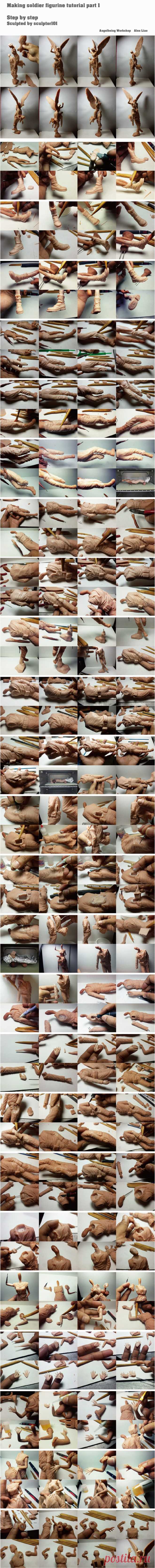 Figurine WIP\ tutorial part 5 the soldier + angel by sculptor101 on DeviantArt