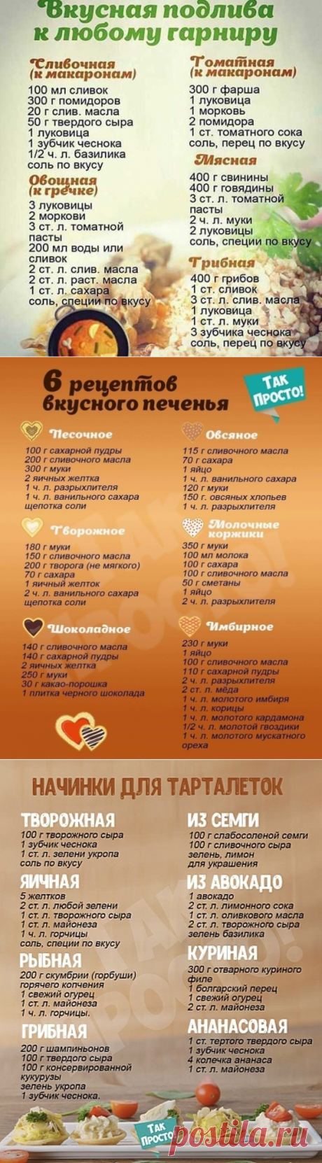 Кулинарные памятки - хозяйкам на заметку!