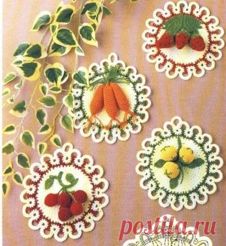 Вязание: подвески для кухни крючком.
