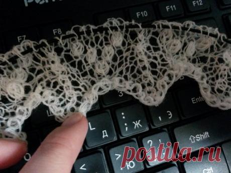 Второй этап совместного вязания палантина Принцесса Ингрид.