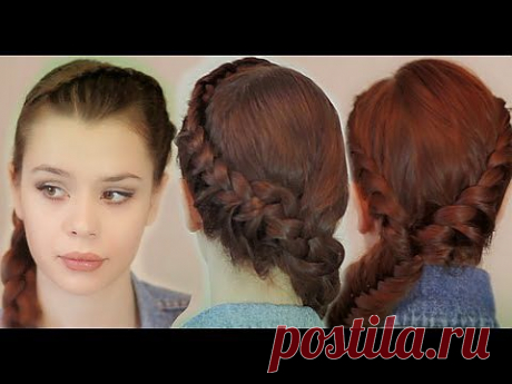 MW Прическа на каждый день средние волосы как плести - YouTube