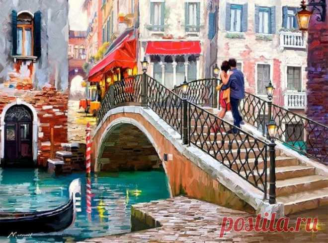 Художник Richard Macneil. Акварельные города любви