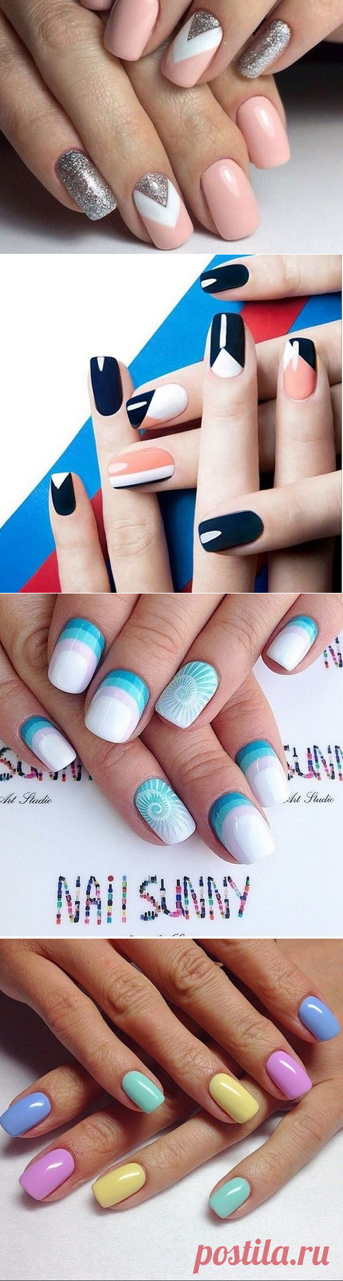 Модный дизайн маникюра на короткие ногти 2017-2018 фото идеи короткого маникюра | 1001