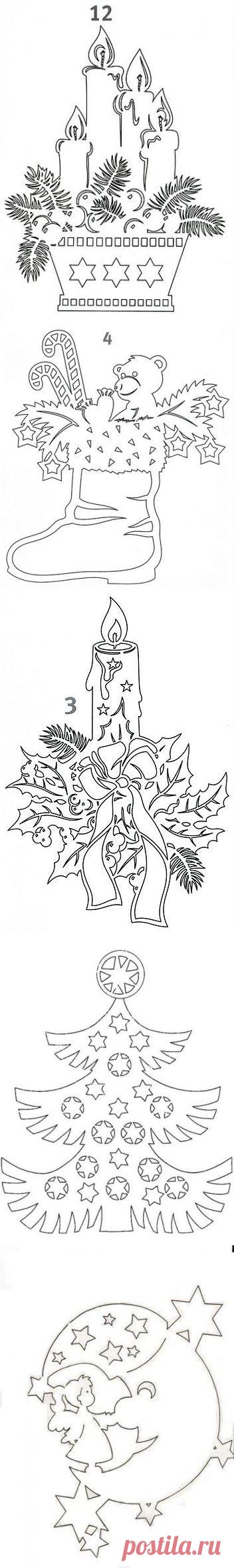 ВЫТИНАНКИ НОВОГОДНИЕ, ШАБЛОНЫ