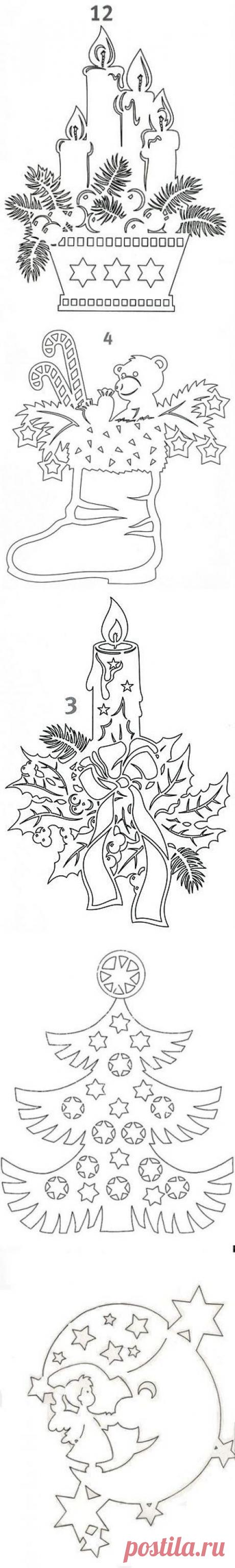 ВЫТИНАНКИ НОВОГОДНИЕ, ШАБЛОНЫ