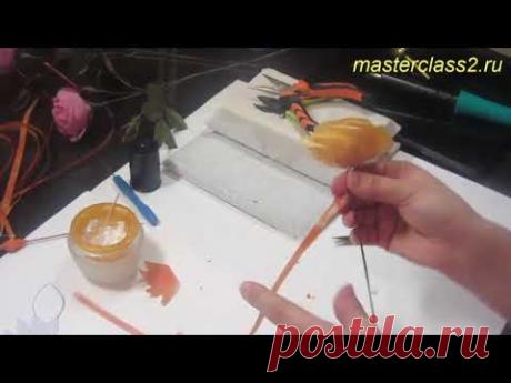 Букет роз из ткани Часть 7. Цветы из ткани мастер класс. Handmade