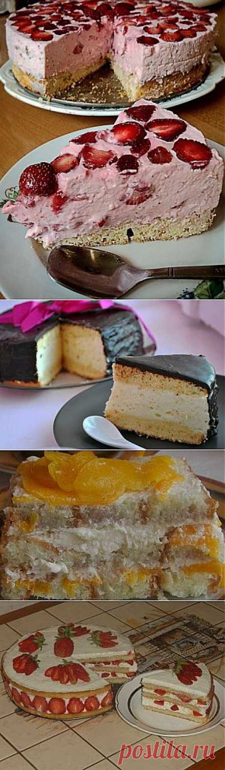 Торт с творожно-клубничной начинкой » Кулинарные рецепты