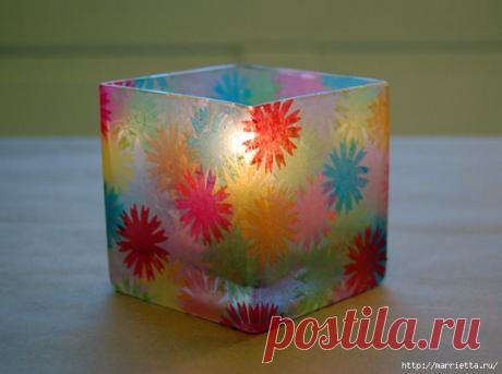 Матовый подсвечник из стакана