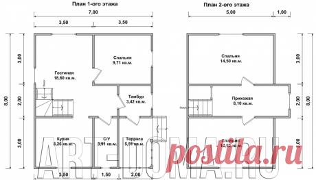 Дом из бруса 7х8 «Индиго» с мансардой. Брусовый дом «Индиго» 7 на 8: проект