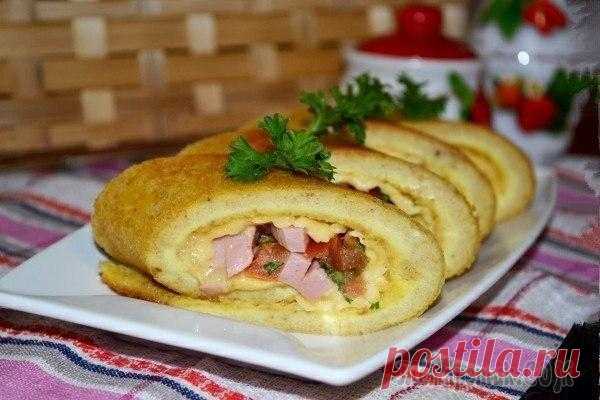 Яичные роллы с начинкой на завтрак