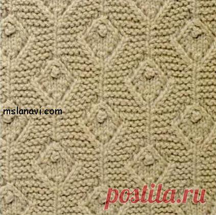Рельефный узор спицами №66 | Вяжем с Ланой