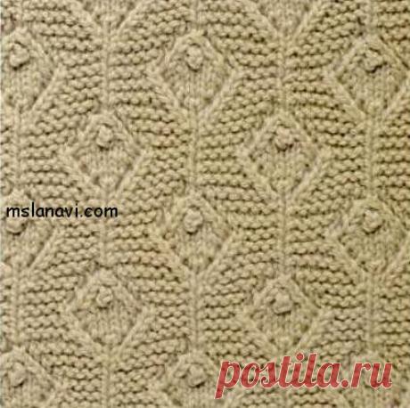 Рельефный узор спицами №66 | Вяжем с Ланой