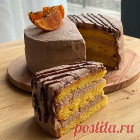 ღМандариновый торт с шоколадным кремом и корицей.