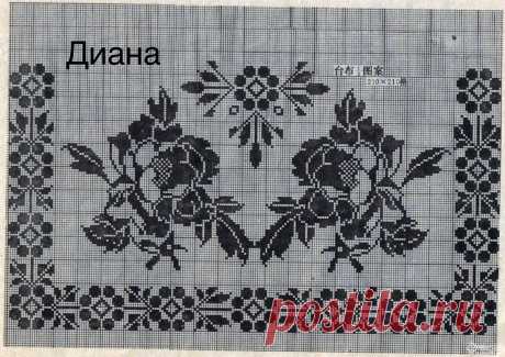Подборка старинных схем крючком в филейной технике. | Все обо всем с Дианой Чкареули | Яндекс Дзен