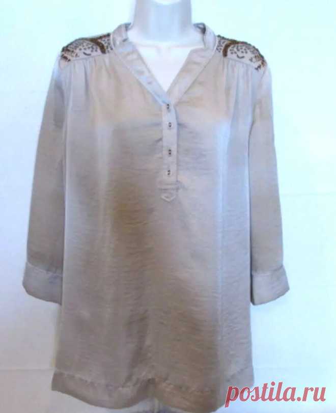 Tribal Women's size 10 Tan Tunic with Beaded and Sequin Shoulders | eBay