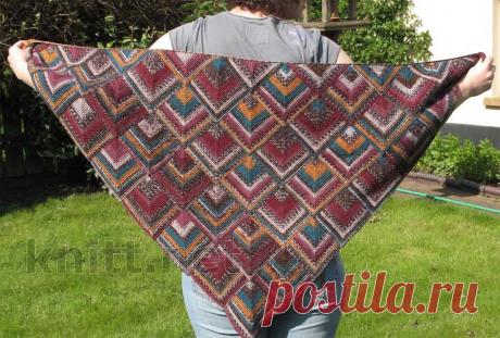 Шаль спицами.