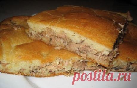 Пирог с сардинами и рисом