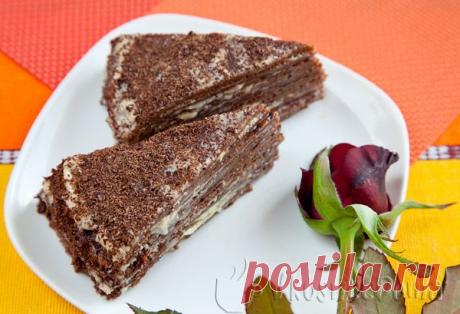 Торт из шоколадных блинов