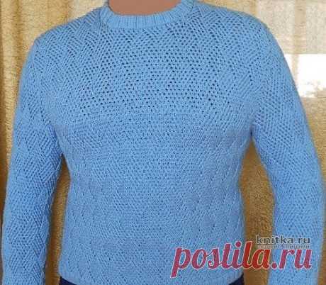 Мужской свитер спицами