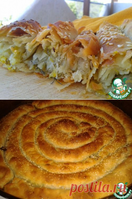 Прасопита. Вкусный греческий пирог с луком-пореем.
