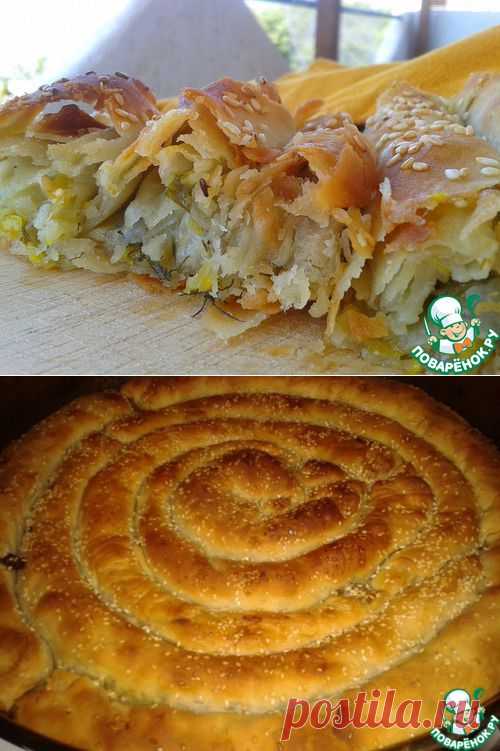 Прасопита. Вкусный греческий пирог с луком-пореем.