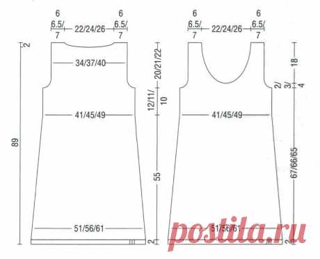 Black dress knitted with needles