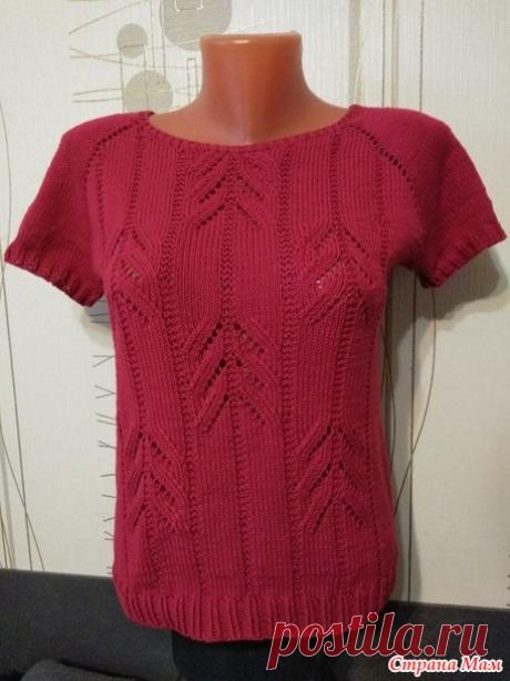Футболка топ Ложная коса, реглан спицами. - Вязание - Страна Мам
