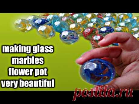 glass marbles balls |making flower pot with marbles balls | easy Craft's
