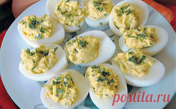 Яйца, фаршированные  сыром и арахисом - Блюда из яиц - Вторые блюда - Рецепты - Мэджик Леди - сайт для женщин