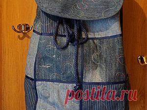 Шьем новый рюкзак из старых джинсов - Ярмарка Мастеров - ручная работа, handmade