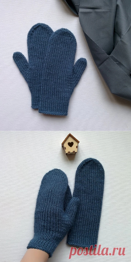 Купить женские варежки синего цвета из шерсти альпаки от Knit Lab | Mellroot