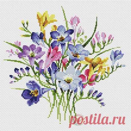 Фрезии - Вышивка
