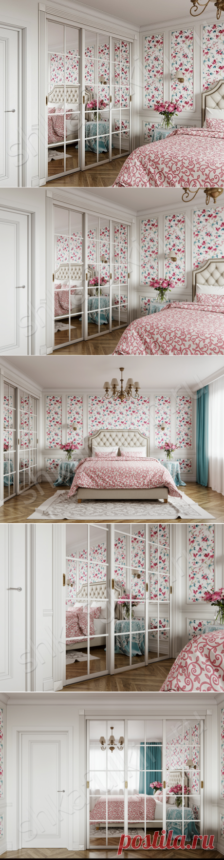 Встроенный классический шкаф-купе Шарлотта
