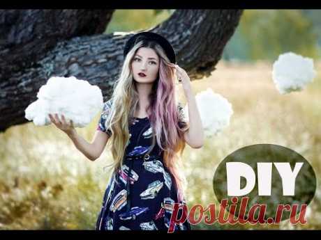DIY. How to make clouds mobile. Cotton Cloud. Как сделать облака из ваты.