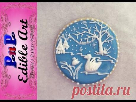 Swan Lake Cookie with Royal Icing