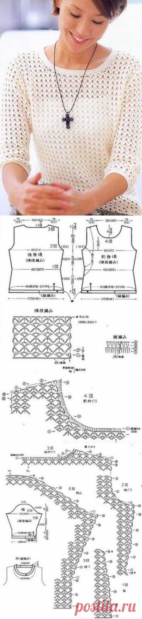 Crochet pullover sweater pattern. Ladies sweaters | Все о рукоделии: схемы, мастер классы, идеи на сайте labhousehold.com